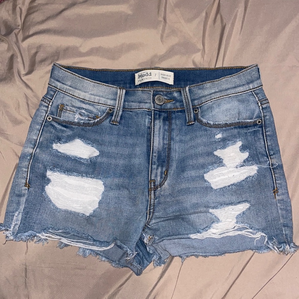 High Rise Mudd Jean Shorts